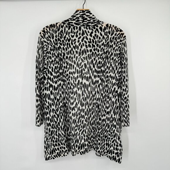 Etoile Leopard Print Open Front Cardigan Sweater black linen blend size medium - Picture 9 of 10